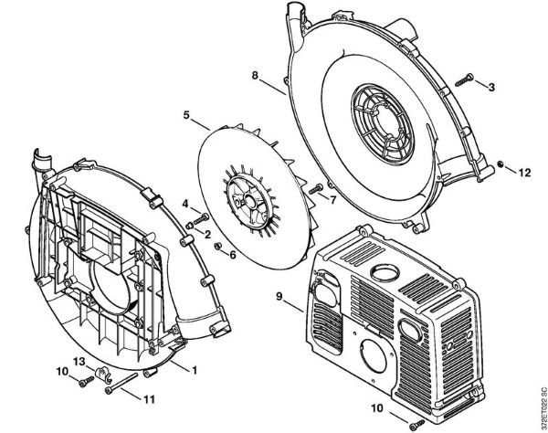 Atomizadores (SR) SR 340 Carcasa del ventilador de la marca Stihl