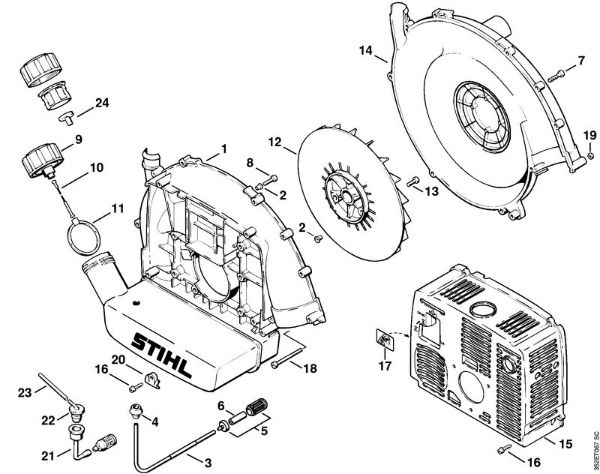 Atomizadores (SR) SR 400 Carcasa del ventilador de la marca Stihl