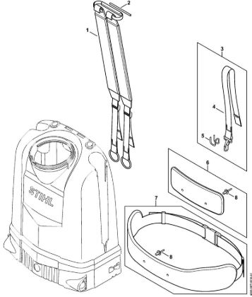 Pulverizadores de mochila (SG) SG 51 Cinturón de porte de la marca Stihl