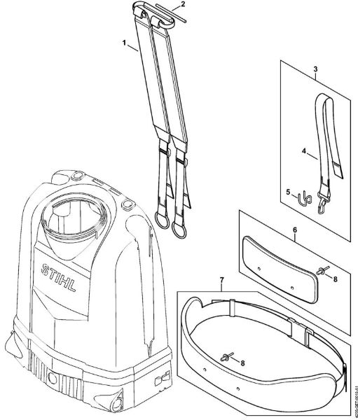 Pulverizadores de mochila (SG) SG 51 Cinturón de porte de la marca Stihl