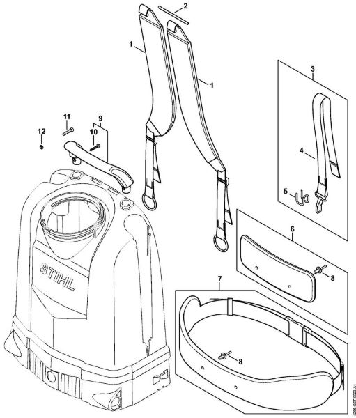 Pulverizadores de mochila (SG) SG 71 Cinturón de porte de la marca Stihl