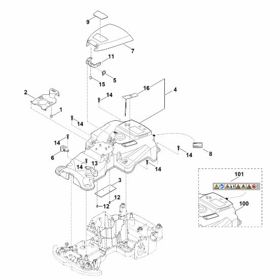 Imagen de B - Parte superior de carcasa RMI 422.0 PC