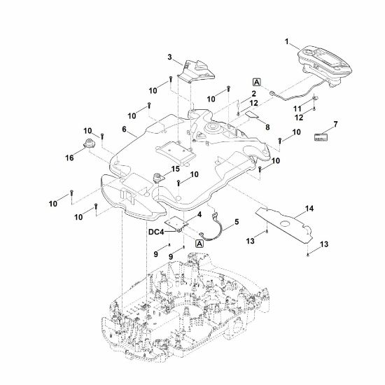 Imagen de B - Parte superior de carcasa RMI 632.0 PC