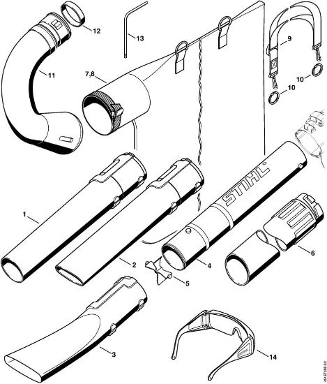 Picadoras de aspiración (SH) SH 55 Boquilla, Dispositivo de aspiración de la marca Stihl