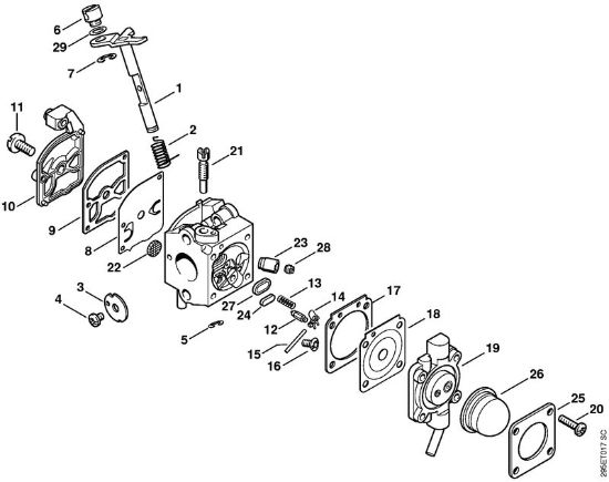 Picadoras de aspiración (SH) SH 55 Carburador C1Q-S55 (04.2001) de la marca Stihl