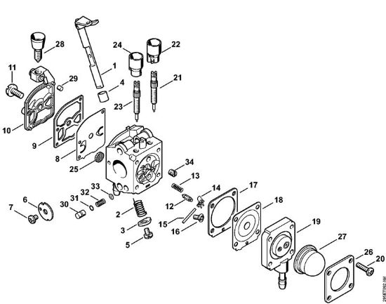 Picadoras de aspiración (SH) SH 55 C Z KAT Carburador C1Q-S68 de la marca Stihl