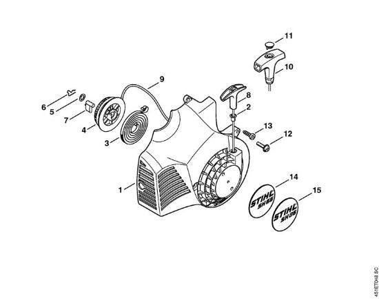 Picadoras de aspiración (SH) SH 55 C Z KAT Mecanismo de arranque de la marca Stihl