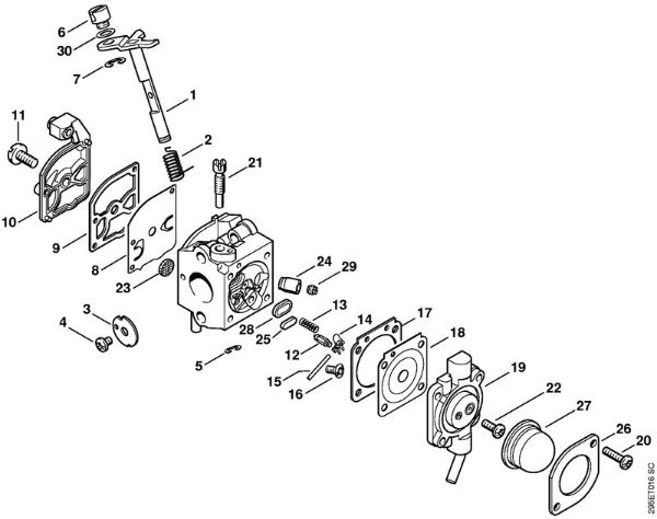 Picadoras de aspiración (SH) SH 85-DZ Carburador C1Q-S50 de la marca Stihl