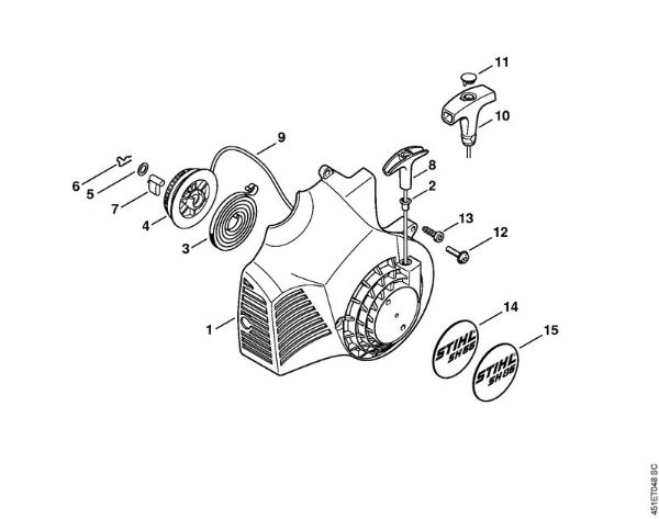 Picadoras de aspiración (SH) SH 85-DZ Mecanismo de arranque de la marca Stihl