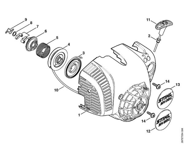 Picadoras de aspiración (SH) SH 86 C-E Mecanismo de arranque ErgoStart de la marca Stihl