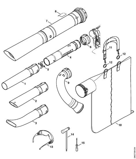 Picadoras de aspiración (SH) SH 86 C-E D Boquilla, Dispositivo de aspiración de la marca Stihl