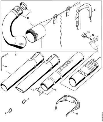 Sopladores (BG, BR) BG 45 Boquilla, Dispositivo de aspiración de la marca Stihl