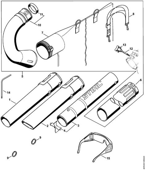 Sopladores (BG, BR) BG 45 Boquilla, Dispositivo de aspiración de la marca Stihl