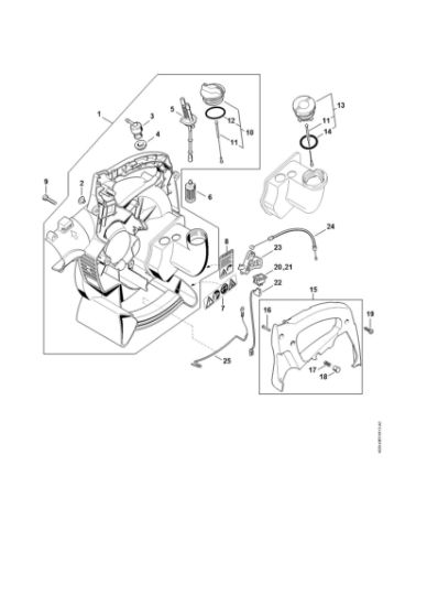Imagen de Carcasa del ventilador interior (04.2001), (45.2001), (18.2002) BG 45