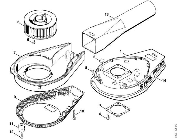Sopladores (BG, BR) BG 60 Carcasa del ventilador de la marca Stihl