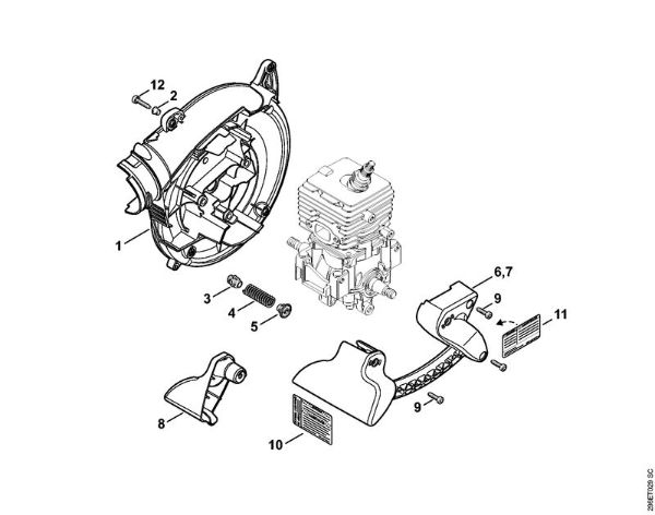 Sopladores (BG, BR) BG 66 C-E D Carcasa del ventilador interior BG 66 C de la marca Stihl