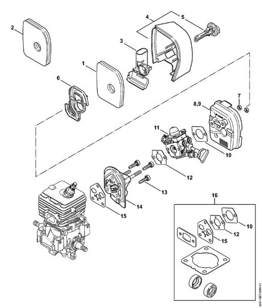 Sopladores (BG, BR) BG 66 C-E D Filtro de aire, Brida intermedia de la marca Stihl