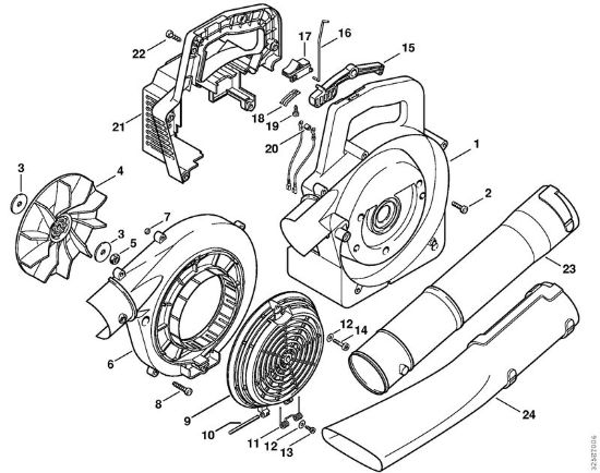 Sopladores (BG, BR) BG 72 Carcasa del ventilador de la marca Stihl