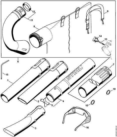 Sopladores (BG, BR) BG 85-DZ Boquilla, Dispositivo de aspiración de la marca Stihl