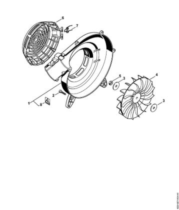 Sopladores (BG, BR) BG 85-DZ Carcasa del ventilador exterior, Rueda de ventilación de la marca Stihl