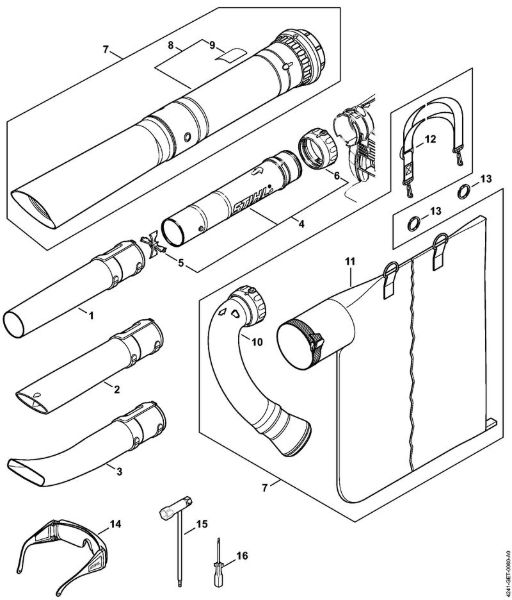 Sopladores (BG, BR) BG 86 Boquilla, Dispositivo de aspiración de la marca Stihl