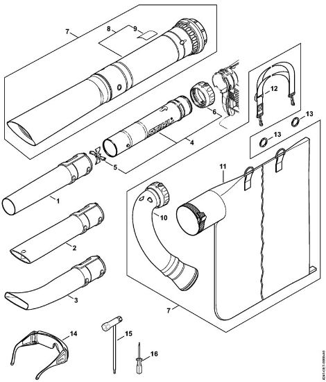 Sopladores (BG, BR) BG 86 C-E Boquilla, Dispositivo de aspiración de la marca Stihl