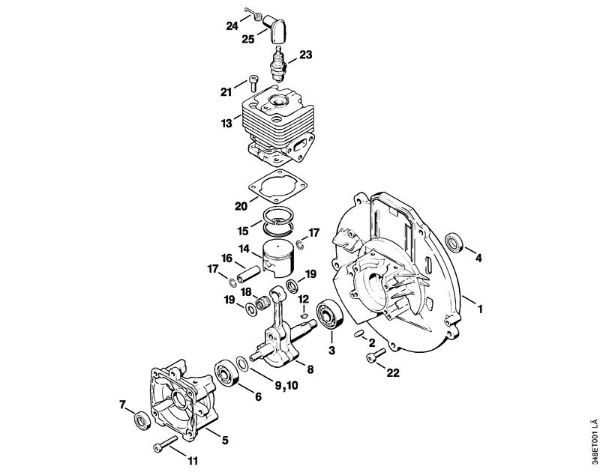Sopladores (BG, BR) BR 106 Cárter del cigüeóal, Cilindro de la marca Stihl