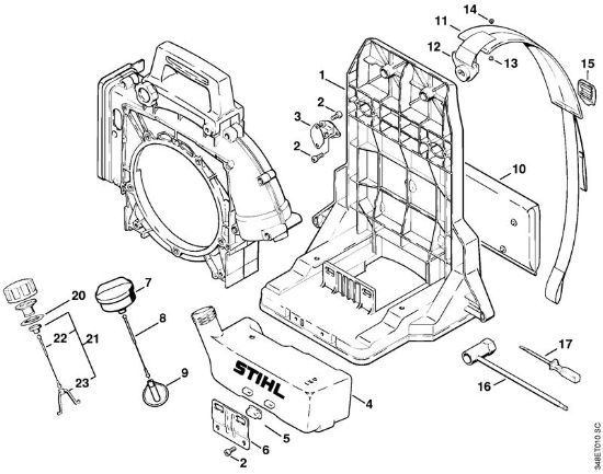 Sopladores (BG, BR) BR 106 Placa del espaldar de la marca Stihl