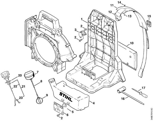 Sopladores (BG, BR) BR 106 Placa del espaldar de la marca Stihl