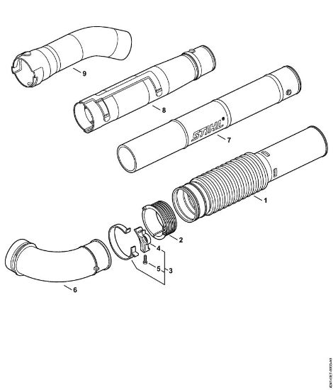 Sopladores (BG, BR) BR 200 Tubo flexible tipo acordeón, Tubo de soplar de la marca Stihl