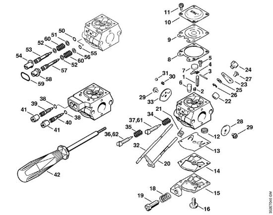 Sopladores (BG, BR) BR 320 L Carburador BR 320 L WT-230, WT-489 EEUU de la marca Stihl