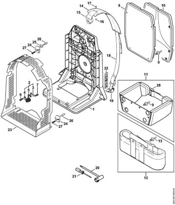 Sopladores (BG, BR) BR 320 L Placa del espaldar de la marca Stihl