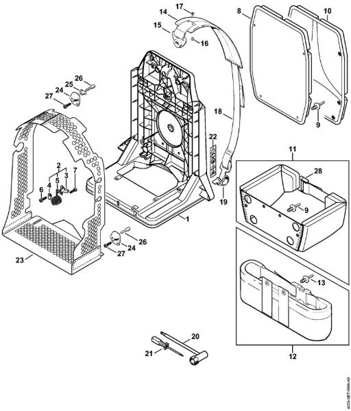 Sopladores (BG, BR) BR 320 L Placa del espaldar de la marca Stihl