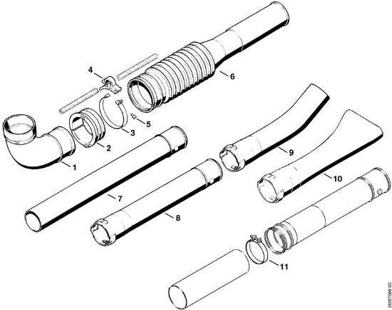 Sopladores (BG, BR) BR 320 L Tubo flexible tipo acordeón, Tubo de soplar de la marca Stihl