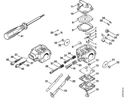 Sopladores (BG, BR) BR 340 Carburador HD-28, HD-29, HD-45 de la marca Stihl