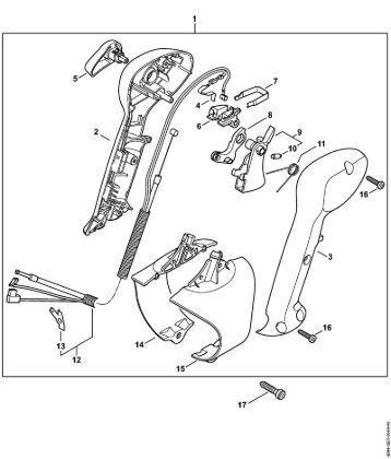 Sopladores (BG, BR) BR 350 Empuóadura de mando de la marca Stihl