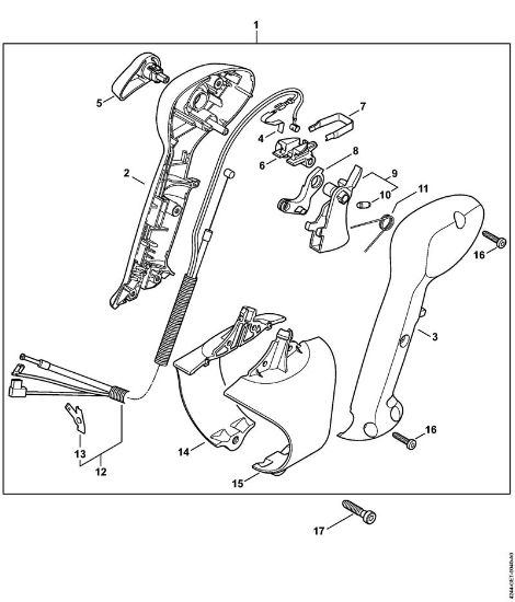 Sopladores (BG, BR) BR 350 Empuóadura de mando de la marca Stihl