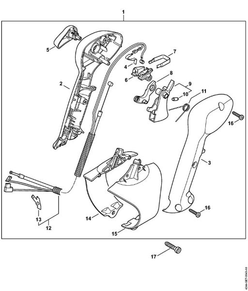 Sopladores (BG, BR) BR 350 Empuóadura de mando de la marca Stihl