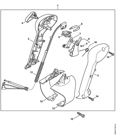 Sopladores (BG, BR) BR 350 Empuóadura de mando (32.2015) de la marca Stihl