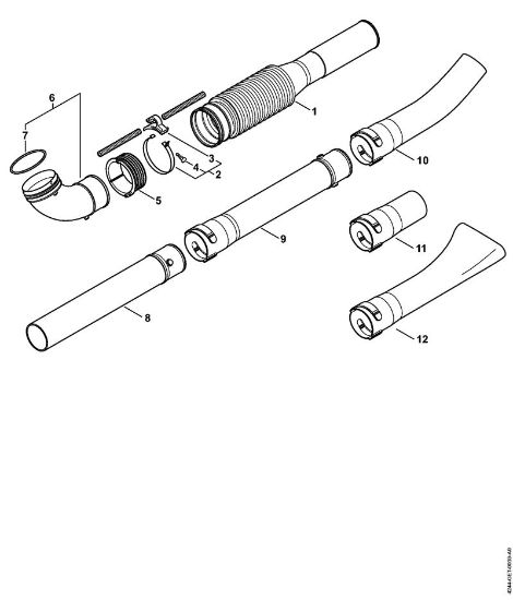 Sopladores (BG, BR) BR 350 Tubo flexible tipo acordeón, Tubo de soplar de la marca Stihl