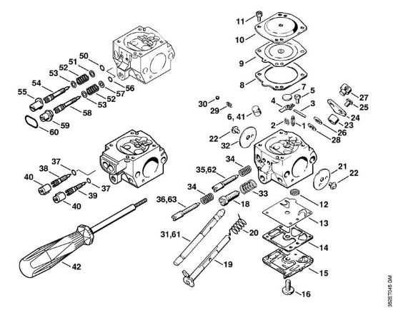 Sopladores (BG, BR) BR 400 Carburador HD-4, HD-13 de la marca Stihl