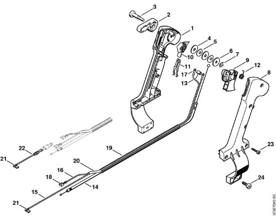Sopladores (BG, BR) BR 420 C Empuóadura de mando BR 420 C (46.2001) de la marca Stihl