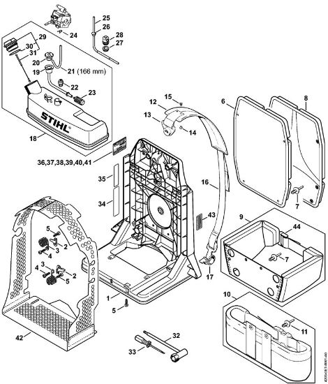 Sopladores (BG, BR) BR 420 C Placa del espaldar de la marca Stihl