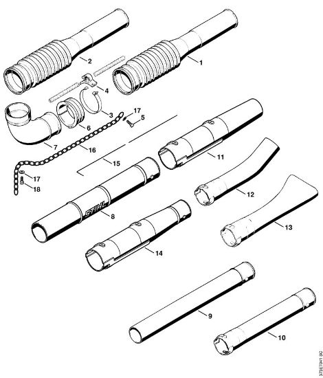 Sopladores (BG, BR) BR 420 C Tubo flexible tipo acordeón, Tubo de soplar de la marca Stihl