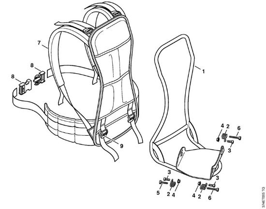 Sopladores (BG, BR) BR 45 C Bastidor de porte de la marca Stihl