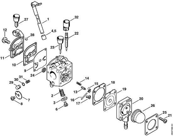 Sopladores (BG, BR) BR 45 C Carburador C1Q-S112 de la marca Stihl