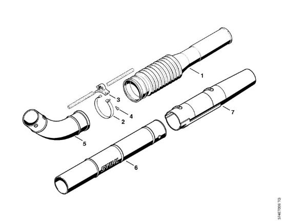 Sopladores (BG, BR) BR 45 C Tubo flexible tipo acordeón, Tubo de soplar de la marca Stihl