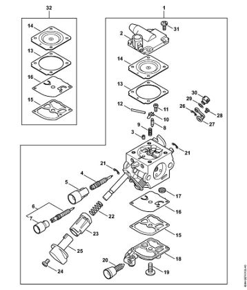 Sopladores (BG, BR) BR 450 Carburador C1Q-S209 de la marca Stihl