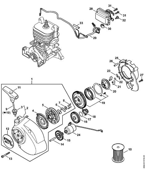 Sopladores (BG, BR) BR 450 C-EF Mecanismo de arranque BR 450 C de la marca Stihl