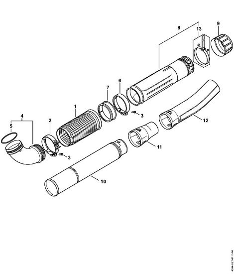 Sopladores (BG, BR) BR 450 C-EF Tubo flexible tipo acordeón, Tubo de soplar de la marca Stihl